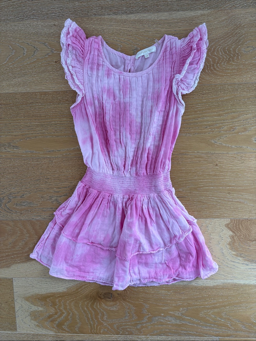 Loveshackfancy Girls 7/8Pink Ruffle Sleeve Dress